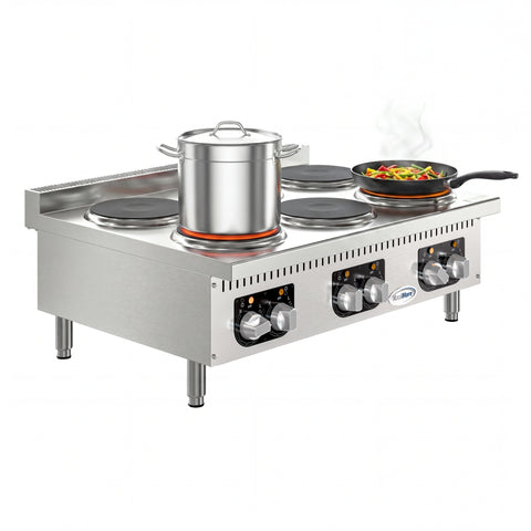 36 in. 6-Burner Commercial Electric Range Hot Plate, 240V