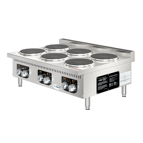 36 in. 6-Burner Commercial Electric Range Hot Plate, 240V