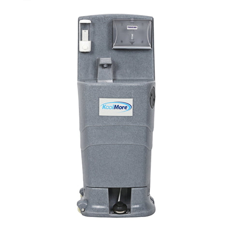 26.4 Gallon Double Mobile Hand Washing Station with Soap and Paper Towel Dispensers, Wheels and Grab Handle
