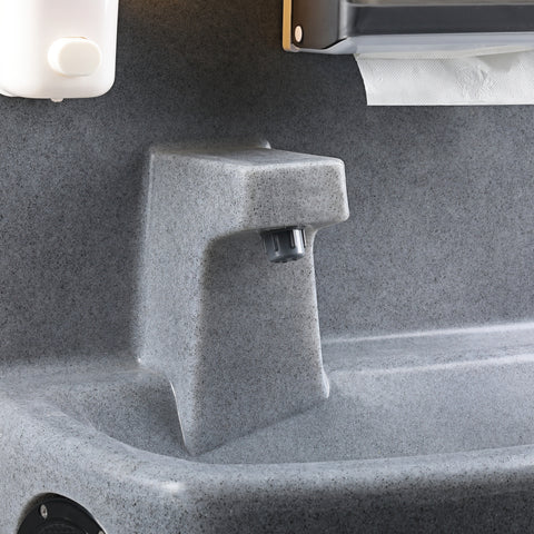 26.4 Gallon Double Mobile Hand Washing Station with Soap and Paper Towel Dispensers, Wheels and Grab Handle