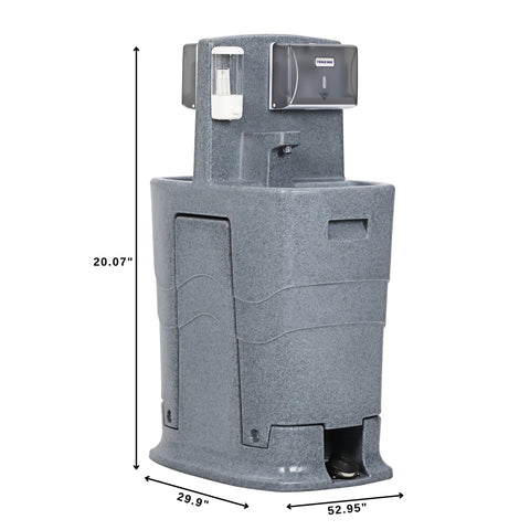 26.4 Gallon Double Mobile Hand Washing Station with Soap and Paper Towel Dispenser