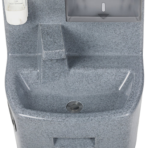 26.4 Gallon Double Mobile Hand Washing Station with Soap and Paper Towel Dispensers, Wheels and Grab Handle