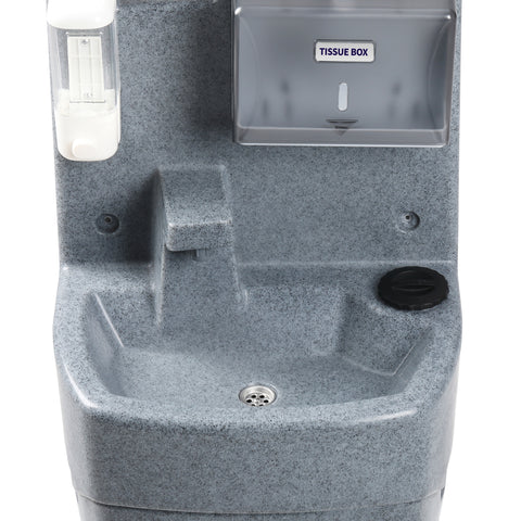 16 Gallon Single Mobile Hand Washing Station with Soap and Paper Towel Dispenser, Wheels and Grab Handle