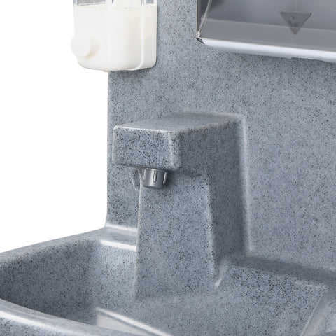 16 Gallon Single Mobile Hand Washing Station with Soap and Paper Towel Dispenser, Wheels and Grab Handle