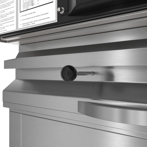 35 in. Commercial Charcoal Oven with Warming Racks and Base Cabinet in Stainless-Steel