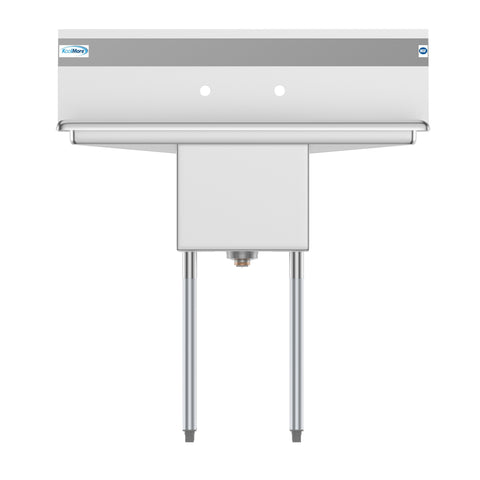 38 in. One Compartment Stainless Steel Commercial Sink with Drainboards, Bowl Size 14"x 16"x 11"