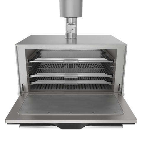 35 in. Commercial Charcoal Oven with Warming Racks in Stainless-Steel