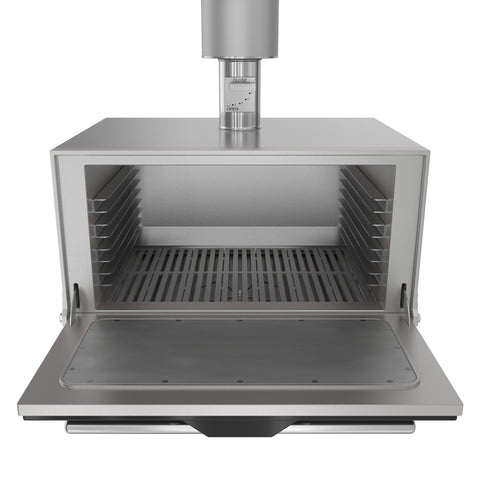 35 in. Commercial Charcoal Oven with Warming Racks in Stainless-Steel