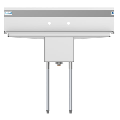 44 in. One Compartment Stainless Steel Commercial Sink with 2 Drainboards, Bowl Size 12"x 16"x 10"