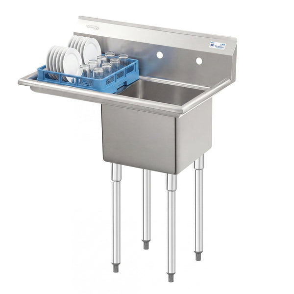 33 in. One Compartment Stainless Steel Commercial Sink with