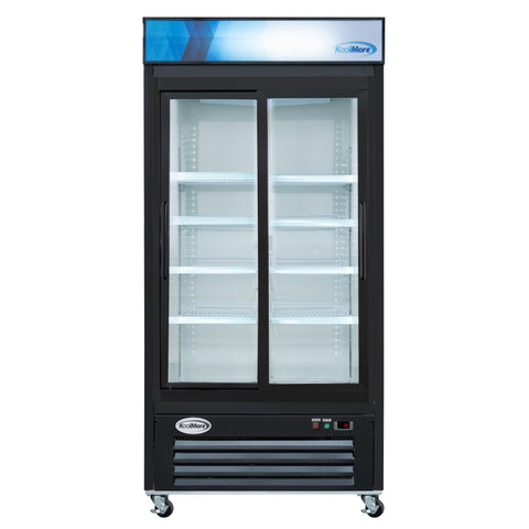 40 in. 33 Cu. Ft. Commercial Merchandiser Refrigerator with Sliding Doors, LED Lighting in Black