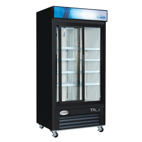 40 in. 33 Cu. Ft. Commercial Merchandiser Refrigerator with Sliding Doors, LED Lighting in Black