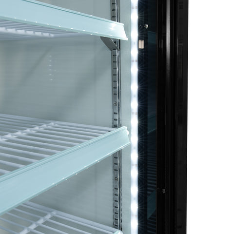 40 in. 33 Cu. Ft. Commercial Merchandiser Refrigerator with Sliding Doors, LED Lighting in Black