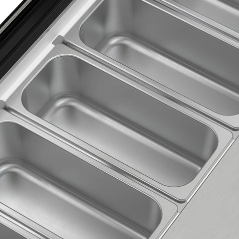 39 in. 5-Pan Countertop Ice Cream Display Freezer with Curved Glass Top in Stainless-Steel