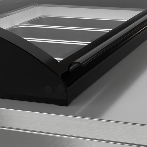 39 in. 5-Pan Countertop Ice Cream Display Freezer with Curved Glass Top in Stainless-Steel