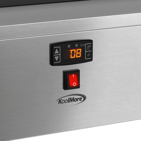 45 in. 6-Pan Countertop Ice Cream Display Freezer with Curved Glass Top in Stainless-Steel