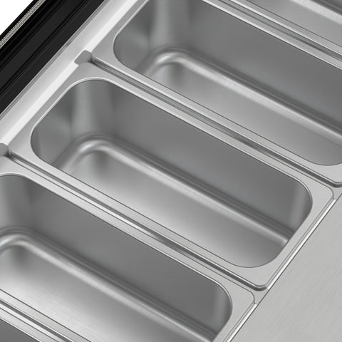 45 in. 6-Pan Countertop Ice Cream Display Freezer with Curved Glass Top in Stainless-Steel