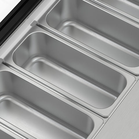 39 in. 5-Pan Countertop Ice Cream Display Freezer with Glass Top in Stainless-Steel
