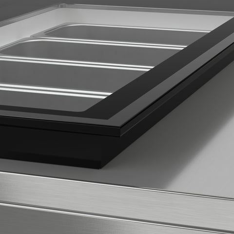 39 in. 5-Pan Countertop Ice Cream Display Freezer with Glass Top in Stainless-Steel