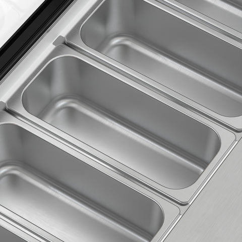 45 in. 6-Pan Countertop Ice Cream Display Freezer with Glass Top in Stainless-Steel