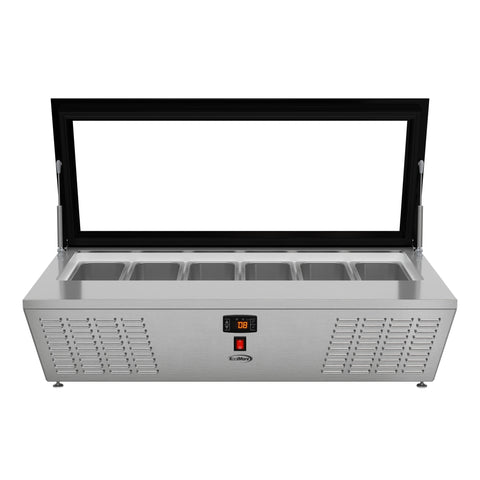 45 in. 6-Pan Countertop Ice Cream Display Freezer with Glass Top in Stainless-Steel