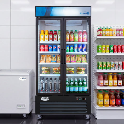 40 in. 33 Cu. Ft. Commercial Merchandiser Refrigerator with Swing Doors, LED Lighting in Black
