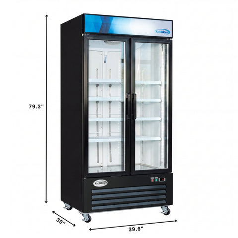40 in. 33 Cu. Ft. Commercial Merchandiser Refrigerator with Swing Doors, LED Lighting in Black