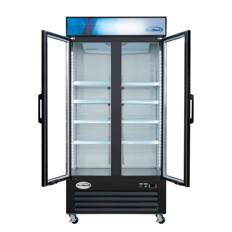 40 in. 33 Cu. Ft. Commercial Merchandiser Refrigerator with Swing Doors, LED Lighting in Black