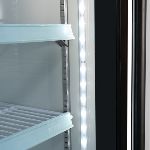 40 in. 33 Cu. Ft. Commercial Merchandiser Refrigerator with Swing Doors, LED Lighting in Black