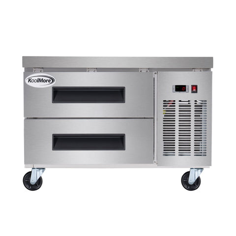 36 in. 2-Drawer Commercial Chef Base Freezer in Stainless-Steel