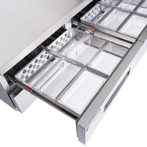 72 in. 4-Drawer Commercial Chef Base Freezer in Stainless-Steel
