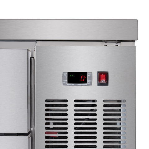 72 in. 4-Drawer Commercial Chef Base Freezer in Stainless-Steel