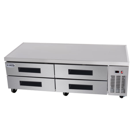 72 in. 4-Drawer Commercial Chef Base Freezer in Stainless-Steel