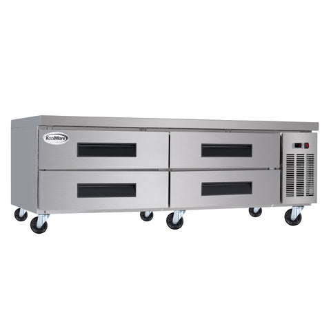 72 in. 4-Drawer Commercial Chef Base Freezer in Stainless-Steel