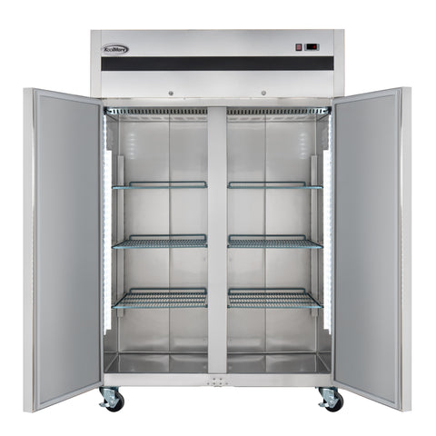 54 in. Two-Door Commercial Reach-In Freezer with Top-Mounted Compressor, 49 cu. ft. in Stainless-Steel