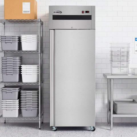30 in. Solid Door Commercial Reach-In Freezer with Top-Mounted Compressor, 25 cu. ft. in Stainless-Steel