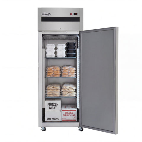 30 in. Solid Door Commercial Reach-In Freezer with Top-Mounted Compressor, 25 cu. ft. in Stainless-Steel