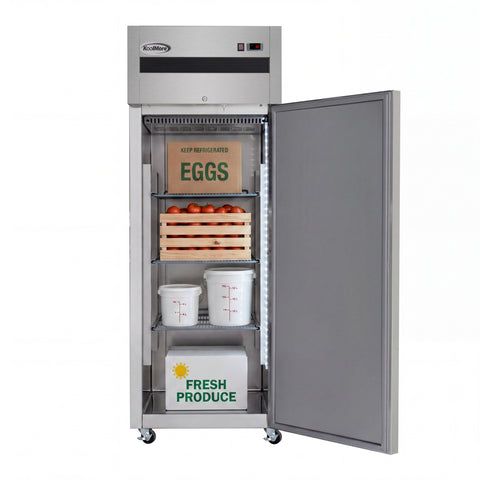 30 in. Solid Door Commercial Reach-In Refrigerator with Top-Mounted Compressor, 25 cu. ft. in Stainless-Steel