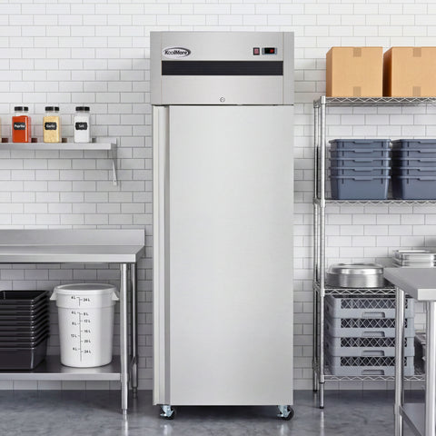 30 in. Solid Door Commercial Reach-In Refrigerator with Top-Mounted Compressor, 25 cu. ft. in Stainless-Steel