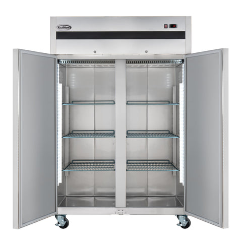 54 in. Two-Door Commercial Reach-In Refrigerator with Top-Mounted Compressor, 49 cu. ft. in Stainless-Steel