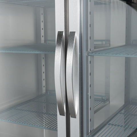 54 in. Two-Glass-Door Commercial Reach-In Refrigerator with Top-Mounted Compressor, 49 cu. ft. in Stainless-Steel