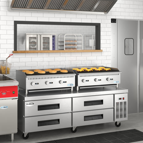 72 in. 4-Drawer Commercial Chef Base Freezer in Stainless-Steel
