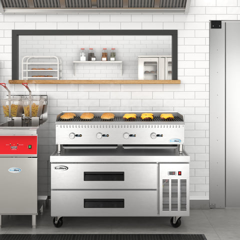 48 in. 2-Drawer Commercial Chef Base Freezer in Stainless-Steel