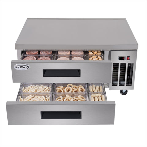 48 in. 2-Drawer Commercial Chef Base Freezer in Stainless-Steel