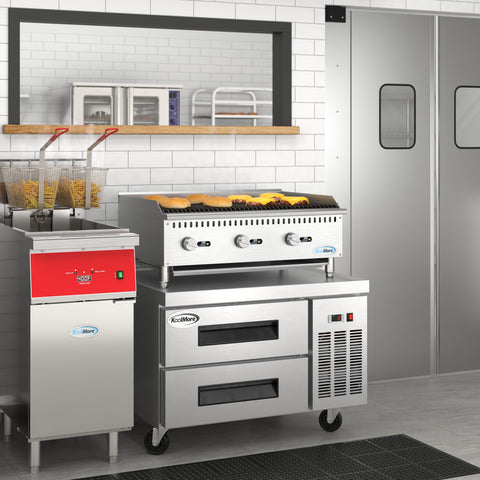 36 in. 2-Drawer Commercial Chef Base Freezer in Stainless-Steel