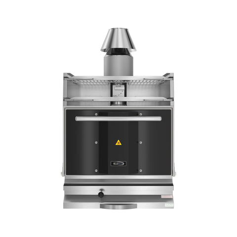 28 in. Commercial Charcoal Oven with Warming Racks in Stainless-Steel