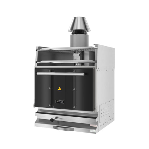 28 in. Commercial Charcoal Oven with Warming Racks in Stainless-Steel