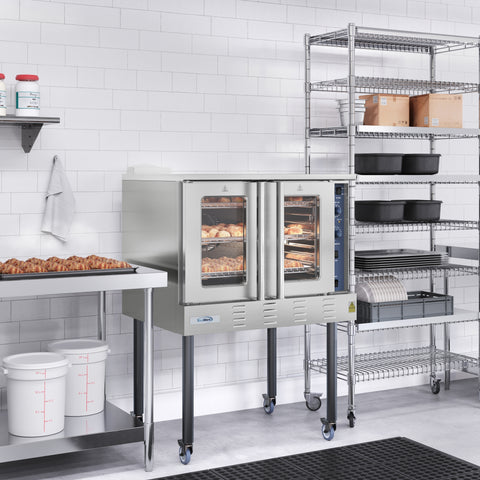 38 in. Full Size Single Deck Commercial LP Convection Oven 54,000 BTU With Casters
