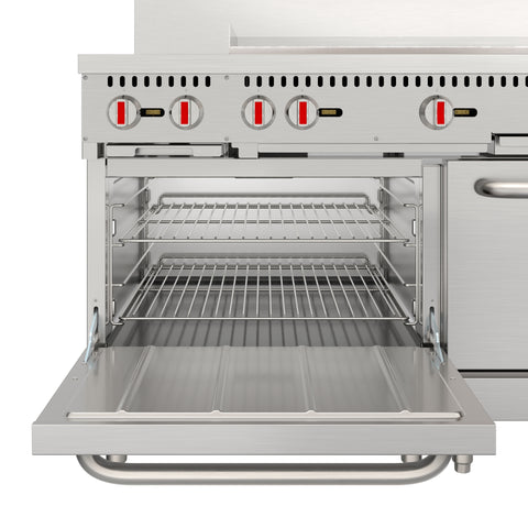 60 in. Dual Oven Commercial Range with 48 in. Griddle and 2 Burners in Stainless-Steel