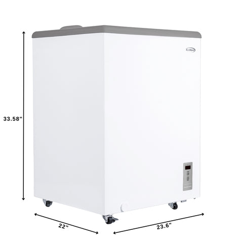 24 in. Commercial Flat Top Ice Cream Display Freezer, 5 Cu. Ft. in White